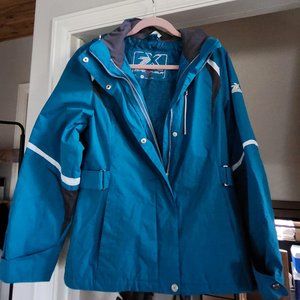 ZeroXposur Women's Turquoise Ski Snowboard Rain Wind Coat Jacket M/lg